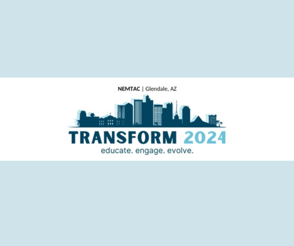 NEMTAC Transform 2024 logo blue with skyline