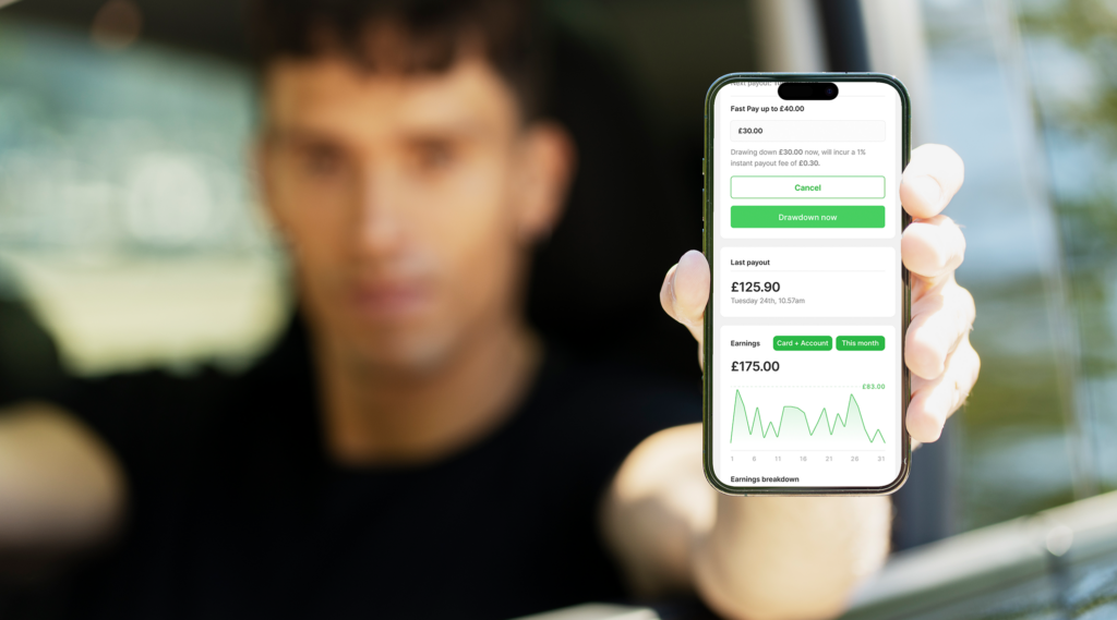Driver showing payment